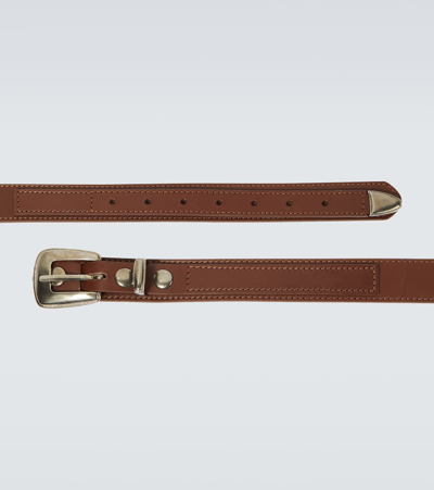 Shop Lemaire Leather Belt In Brown