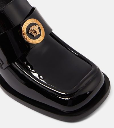 Shop Versace Alia Patent Leather Loafer Pumps In Black