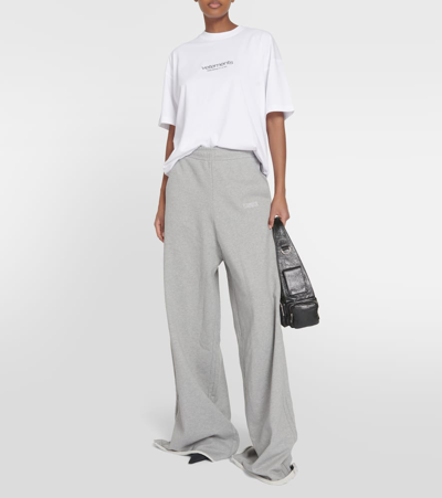 Shop Vetements Oversized Cotton-blend Sweatpants In Grey