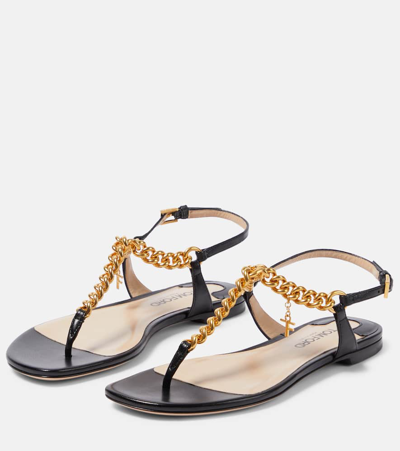 Shop Tom Ford Zenith Embellished Leather Thong Sandals In Multicoloured