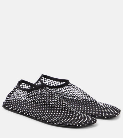 Shop Christopher Esber Minette Embellished Mesh Ballet Flats In Black