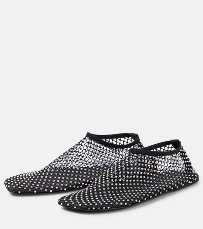 Shop Christopher Esber Minette Embellished Mesh Ballet Flats In Black