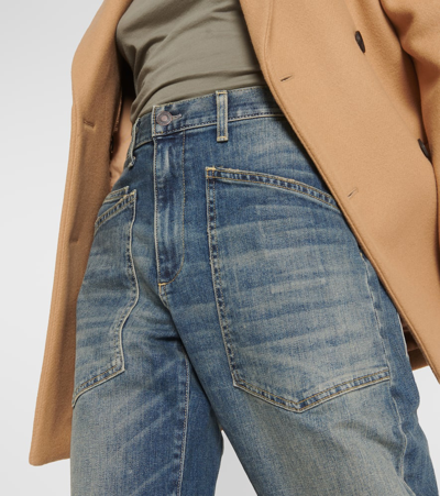 Nili Lotan Shon Wide-leg Cropped Jeans In Blue