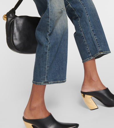 Nili Lotan Shon Wide-leg Cropped Jeans In Blue