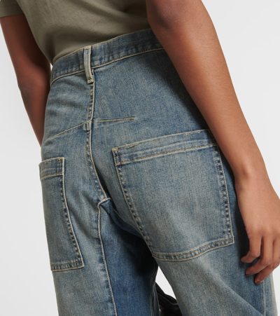 Nili Lotan Shon Wide-leg Cropped Jeans In Blue