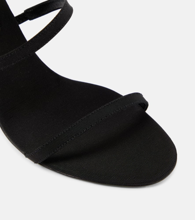 Magda Butrym Silk-organza Pink Flower Heel Sandals In Black