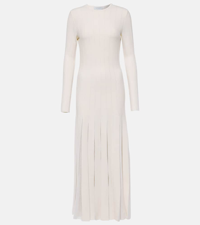 Shop Gabriela Hearst Walsh Pleated Wool And Silk Midi Dress In White
