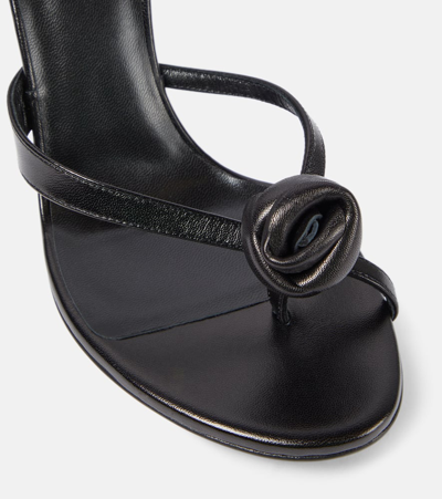 Magda Butrym Floral-appliqué Leather Wedge Mules In Black