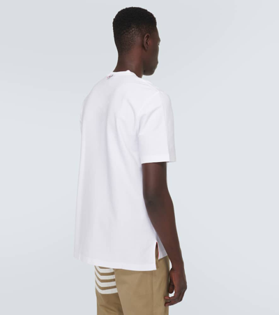 Shop Thom Browne Rwb Stripe Cotton Jersey T-shirt In White
