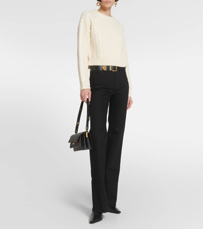 Nili Lotan Celia High Waist Bootcut Jeans In Black