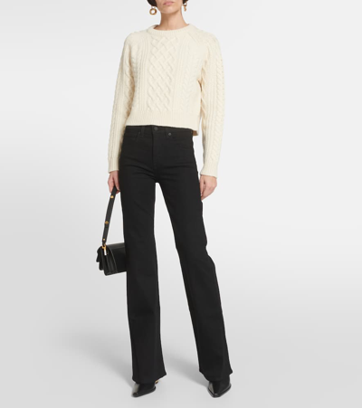 Nili Lotan Celia High Waist Bootcut Jeans In Black