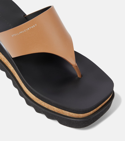 Stella Mccartney Sneakelyse Vegan Platform Thong Sandals In Brown