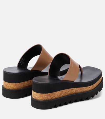 Stella Mccartney Sneakelyse Vegan Platform Thong Sandals In Brown