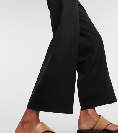 Stella Mccartney Straight Leg Stretch Wool Pants In Black