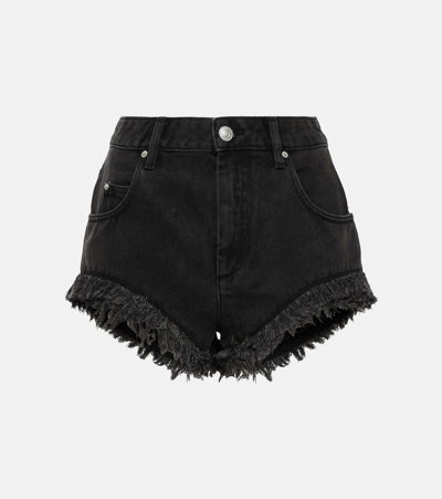 Shop Isabel Marant Eneidao Cotton Shorts In Black
