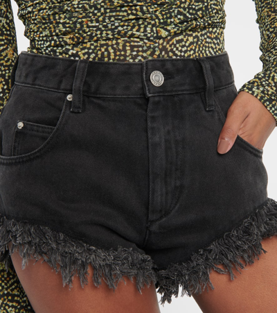 Shop Isabel Marant Eneidao Cotton Shorts In Black