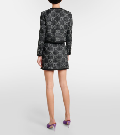 Shop Gucci Gg Single-breasted Wool-blend Tweed Jacket In Multicoloured