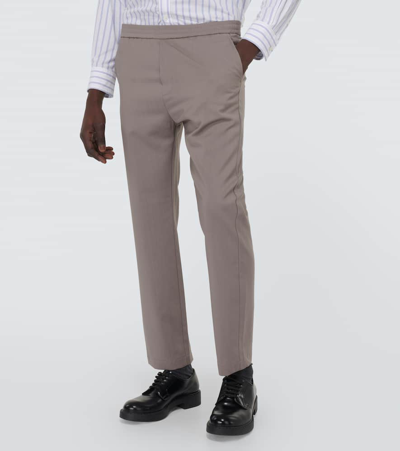 Shop Barena Venezia Tosador Low-rise Wool Straight Chinos In Grey