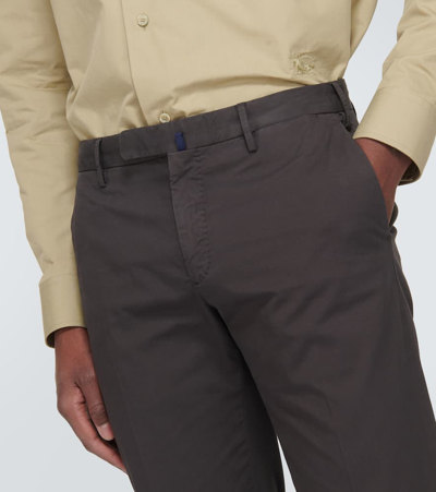 Shop Incotex Cotton-blend Slim Pants In Grey