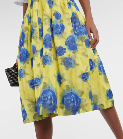 Shop Marni Floral Taffeta Midi Skirt In Multicoloured