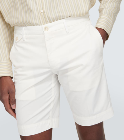 Shop Incotex Cotton-blend Slim Shorts In White