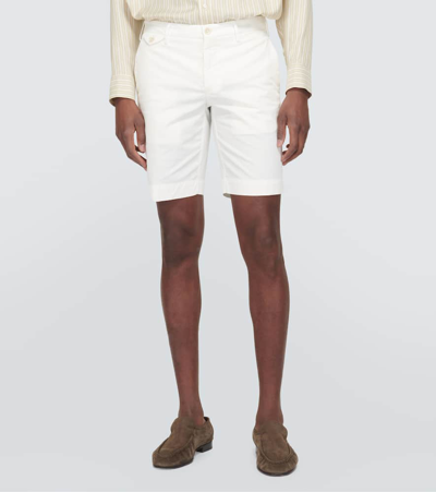 Shop Incotex Cotton-blend Slim Shorts In White