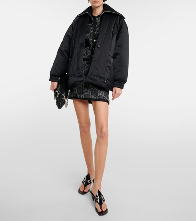 Shop Gucci Oversized Bomber Jacket In Black