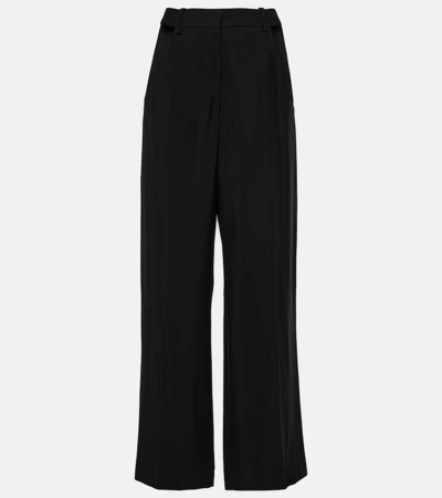 Shop Mugler Cutout Wide-leg Pants In Black