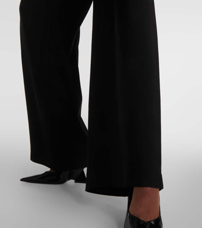 Mugler Cut-out Wide-leg Tailored Trousers In Black