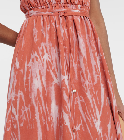 Altuzarra Fiona Ruched Midi Dress In Multicoloured