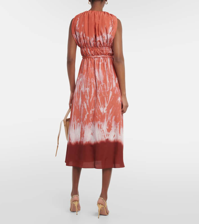 Shop Altuzarra Fiona Ruched Midi Dress In Multicoloured