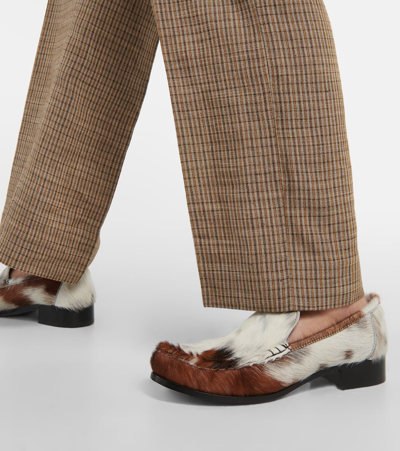 Shop Acne Studios Calf Hair Leather Loafers In Multicoloured