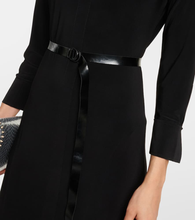 Shop Norma Kamali Off-shoulder Jersey Midi Dress In Black