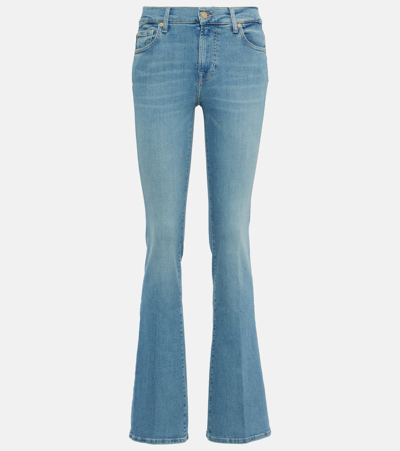 Shop 7 For All Mankind Mid-rise Bootcut Jeans In Blue