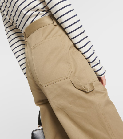 Nili Lotan Quentin High-rise Cotton Straight Pants In Beige