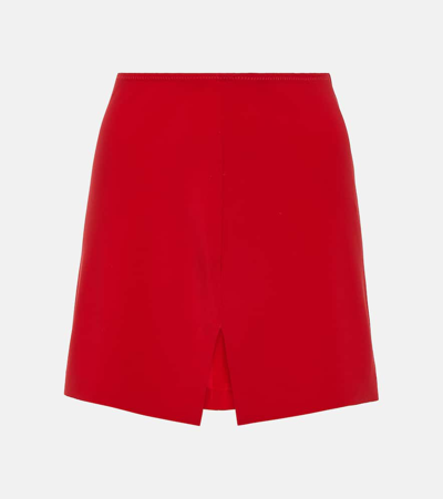 Shop Norma Kamali Side Slit Miniskirt In Red