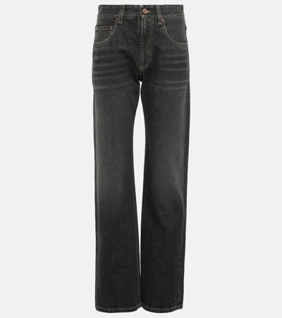 Shop Brunello Cucinelli Mid-rise Straight Jeans In Blue