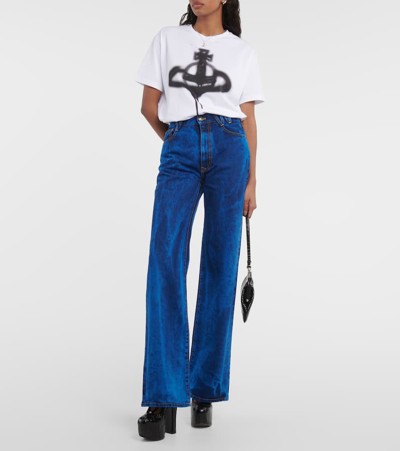 Vivienne Westwood Ray Denim High Waist Flared Wide Jeans In Blue