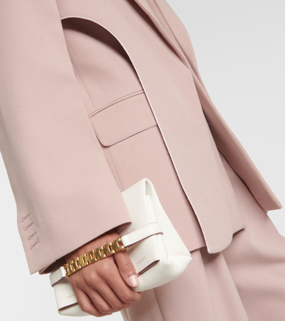 Victoria Beckham Asymmetric Wool-blend Blazer In Pink