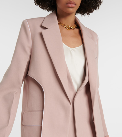 Shop Victoria Beckham Asymmetric Wool-blend Blazer In Pink