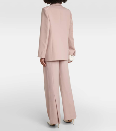 Shop Victoria Beckham Asymmetric Wool-blend Blazer In Pink