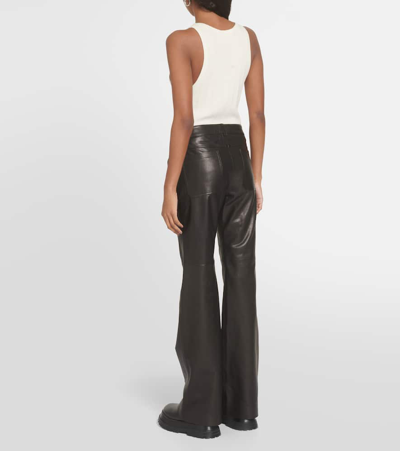 Dorothee Schumacher Sleek Statement Leather Straight Pants In Black
