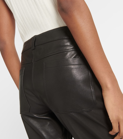 Dorothee Schumacher Sleek Statement Leather Straight Pants In Black