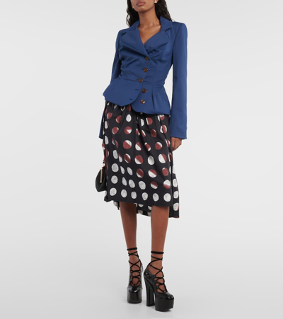 Shop Vivienne Westwood Tailored Asymmetric Cotton-blend Blazer In Blue
