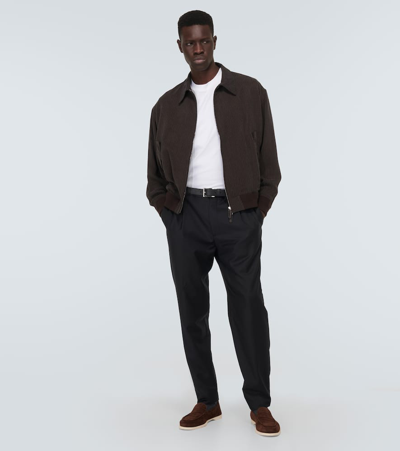 John Lobb Dark Brown Suede Casual Shoes With Velcro Closure In Brown