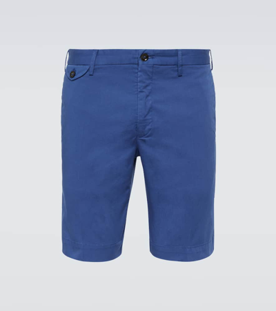 Shop Incotex Cotton-blend Slim Shorts In Blue