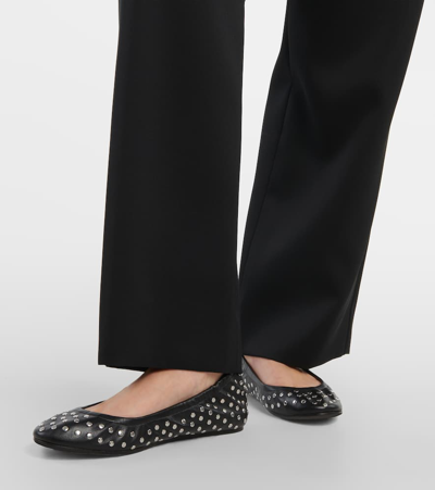 Isabel Marant Belna Studded Leather Ballerina Flats In Black