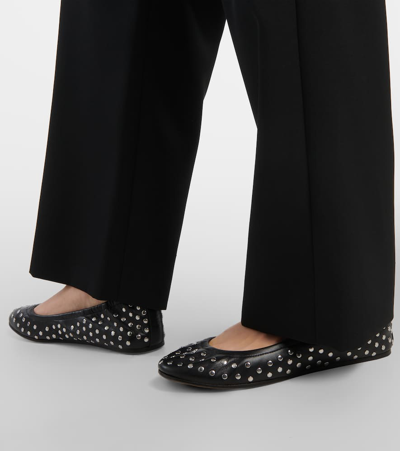 Isabel Marant Belna Studded Leather Ballerina Flats In Black