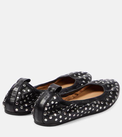 Isabel Marant Belna Studded Leather Ballerina Flats In Black