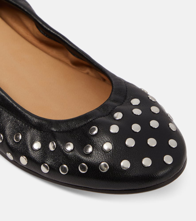 Isabel Marant Belna Studded Leather Ballerina Flats In Black